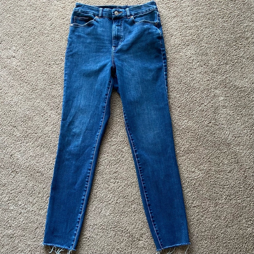 Express Flexx Super High Rise Medium Wash Skinny Jeans Size Medium 6/8/10
